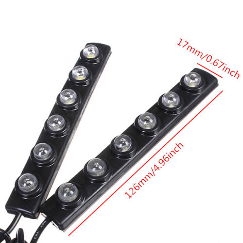 2 x Car Daytime Running Light Fog Driving Lamp 6LED White Waterproof