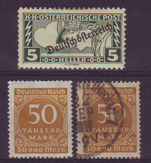 AUSTRIA EXPRESS STAMP & GERMANY - 50 000 TAUSEND MARK - MINT & FINE USED