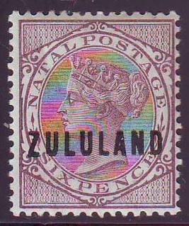 ZULULAND - 1893 - 6d - MINT(**) - OWN GUM - CV R1700 (SACC 2009)