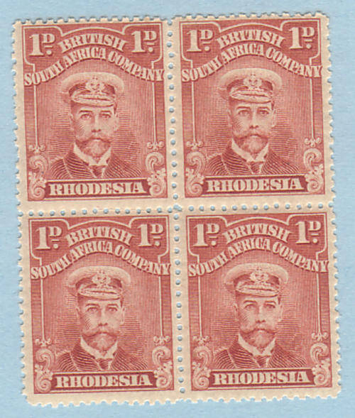 RHODESIA sg192 block NH MINT cv 190r