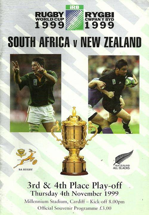 South Africa v New Zealand 1999 RWC 3rd & 4th Place Match Programme