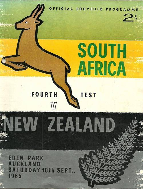 New Zealand v South Africa 1965 4th Test Programme (  Very Rare )