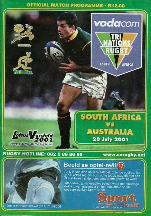 South Africa v Australia 2001 Tri Nations Match Programme