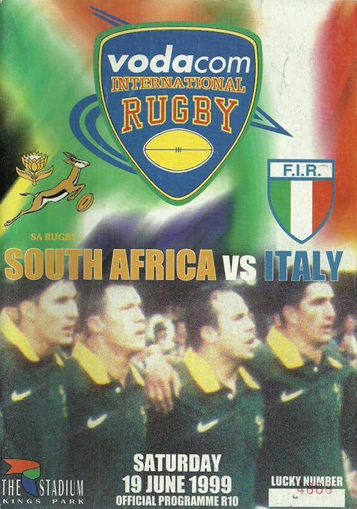 South Africa v Italy 1999 Test Match Programme