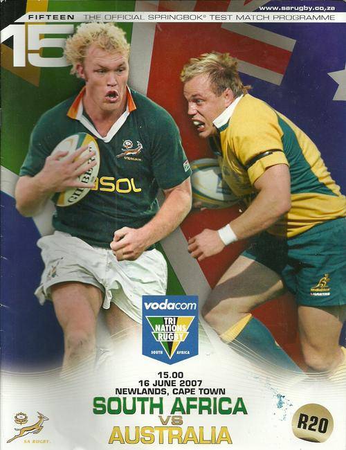 South Africa v Australia 2007 Tri Nations Match Programme