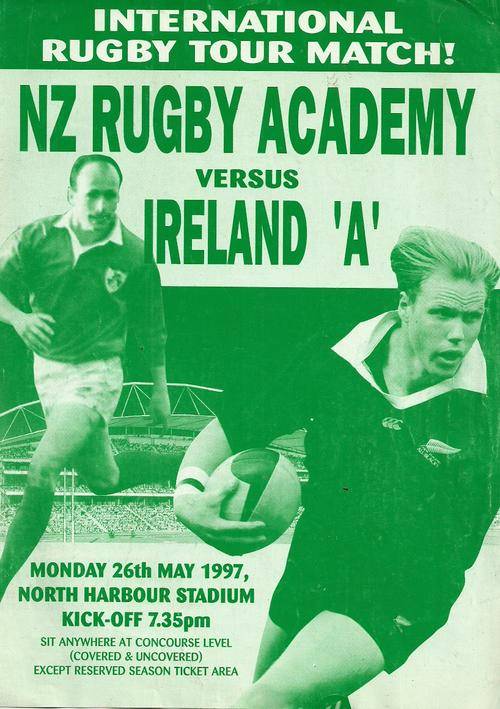 NZ Rugby Academy v Ireland A 1997 Tour Match Programme