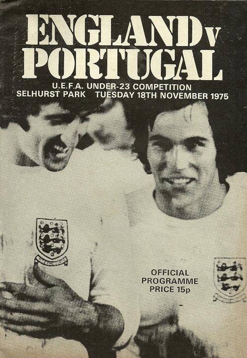 England v Portugal 1975 UEFA Under 23 International Cup Match Programme