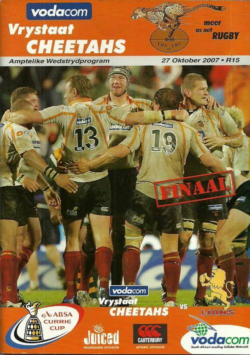 Cheetahs v Lions 2007 Currie Cup Final Match Official Programme