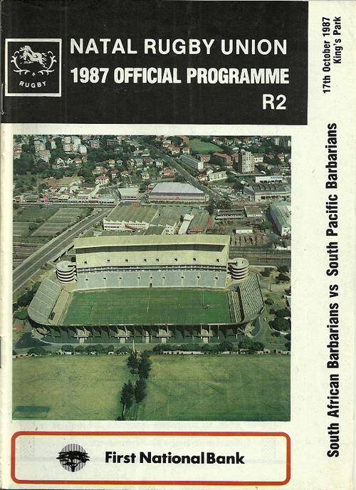 South African Barbarians v South Pacific Barbarians 1987 Match Programme