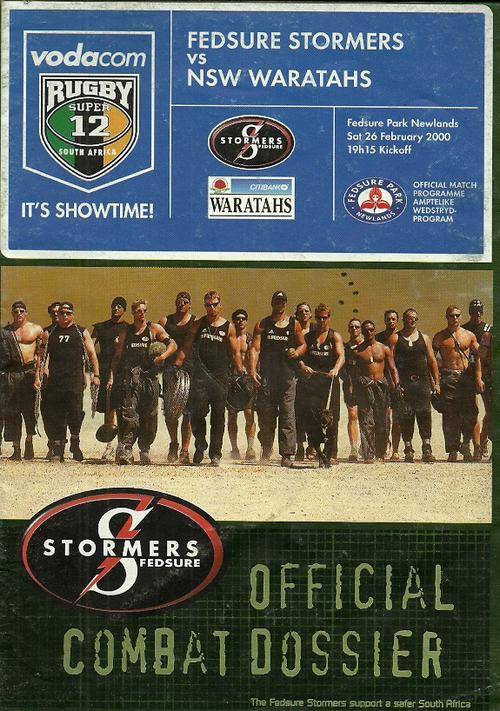 Stormers v Waratahs 2000 Super 12 Match Programme