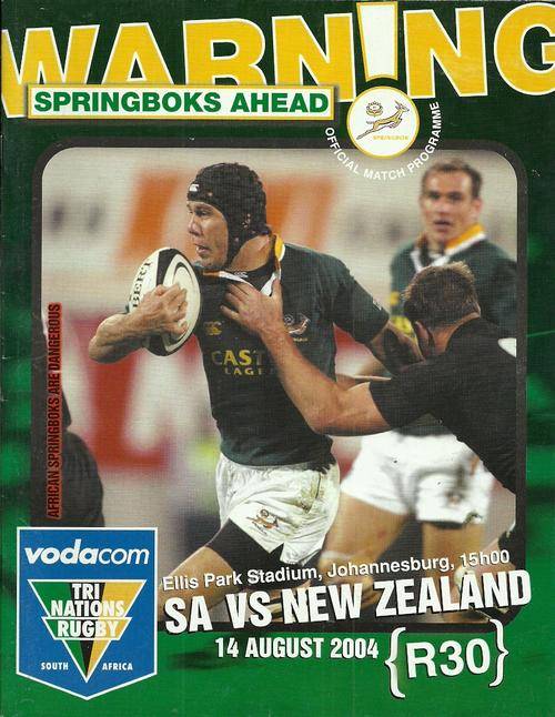 South Africa v New Zealand 2004 Tri Nations Match Programme