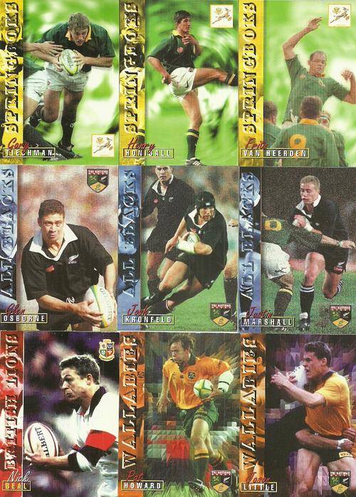 9 International Players Rugby Cards from the 1997 Panini Collection