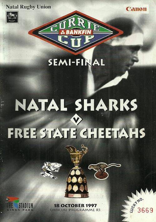 Sharks v Cheetahs 1997 Currie Cup Semi Final Match Programme