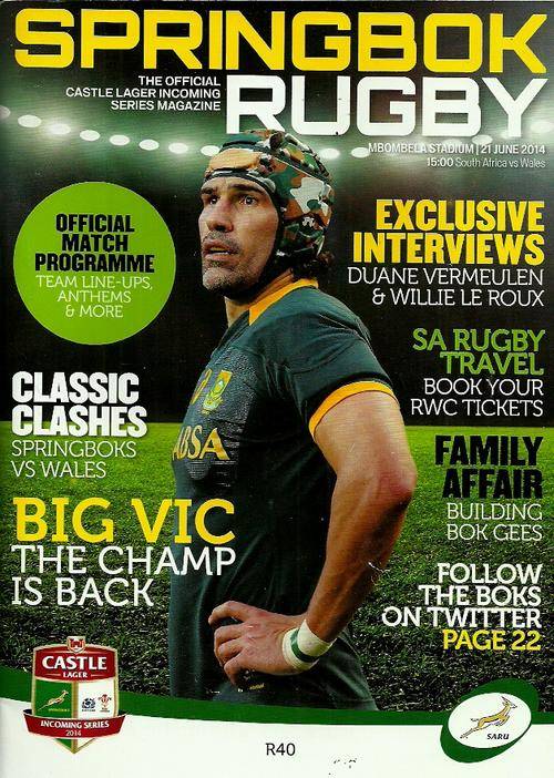 South Africa v Wales 2014 2nd Test Match Programme