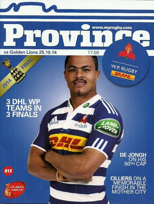 Western Province v Lions 2014 Currie Cup Final Match Programme
