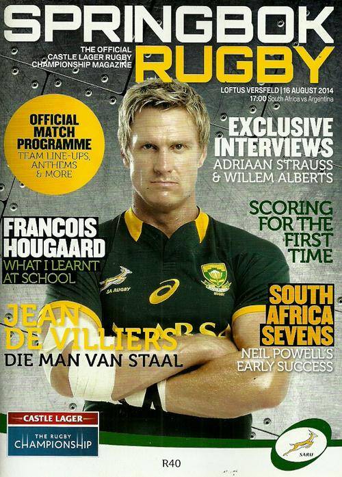 South Africa v Argentina 2014 Rugby Championship Match Programme