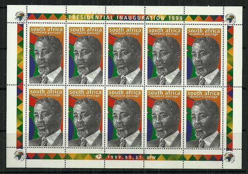 South Africa - 1999 Inauguration of President Thabo Mbeki Full Sheet of 10 Stamps MNH