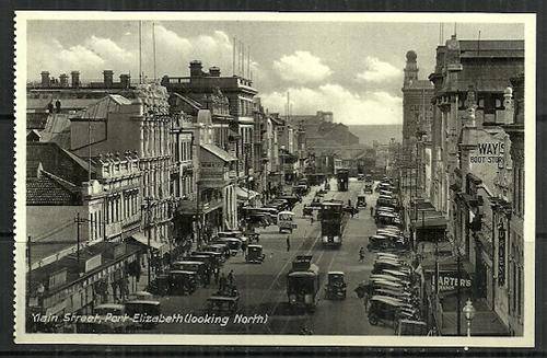 Main Street, Port Elizabeth ( Looking North ) - South Africa Vintage Postcard