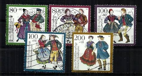 Germany - 1993 Traditional Costumes Full Set of 5 Stamps Fine Used