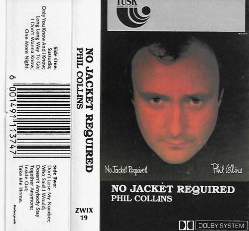 Phil Collins - No Jacket Required Cassette Tape