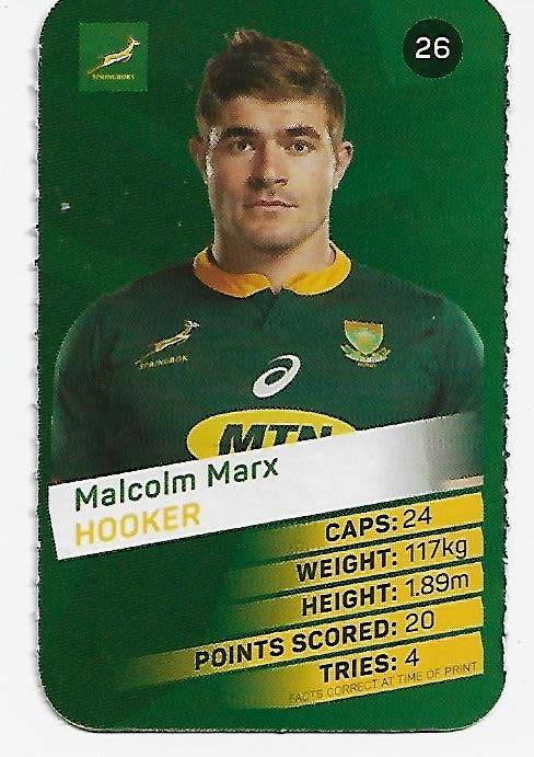 2019 Pick n Pay Rugby Super Cards - Malcolm Marx Card # 28