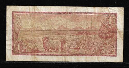 South Africa 1973 R1.00 TW de Jongh 2nd Issue Bank Note - Good