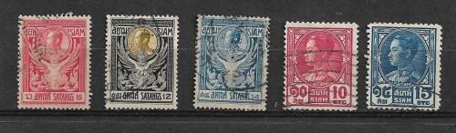 Siam (Thailand) 1910 & 1928 Stamps Collection Fine Used