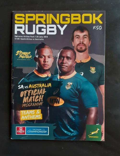 South Africa vs Australia 2019 Rugby Championship Match Programme