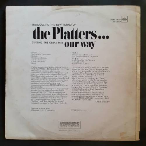 The Platters - Singing The Great Hits Our Way LP Vinyl Record - UK Pressing