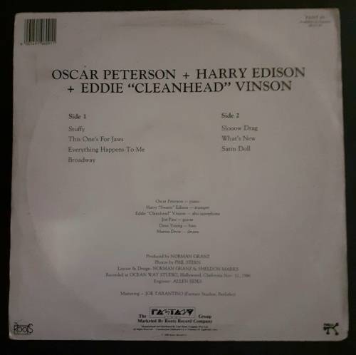 Oscar Peterson + Harry Edison + Eddie `Cleanhead` Vinson LP Vinyl Record
