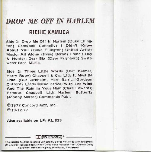 Richie Kamuca - Drop Me Off In Harlem Cassette Tape