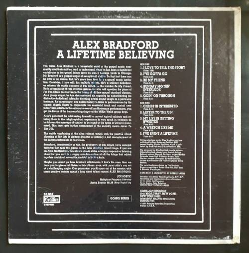 Alex Bradford - A Lifetime Believing LP Vinyl Record - USA Pressing