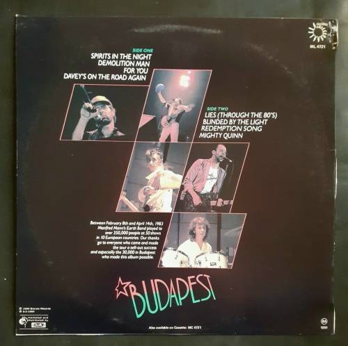 Manfred Mann`s Earth Band - Budapest (Live) LP Vinyl Record