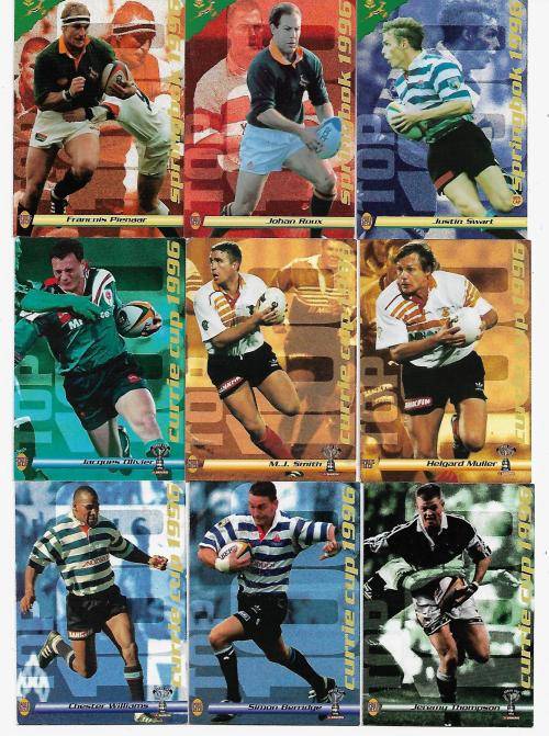9 Cards of 1996 Sports Deck Currie Cup Card Collection