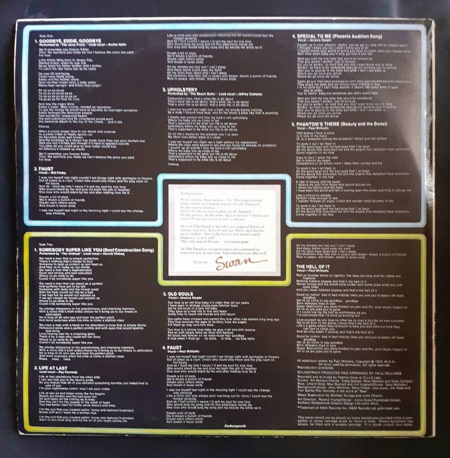 Phantom of The Paradise (Original Soundtrack Recording) LP Vinyl Record