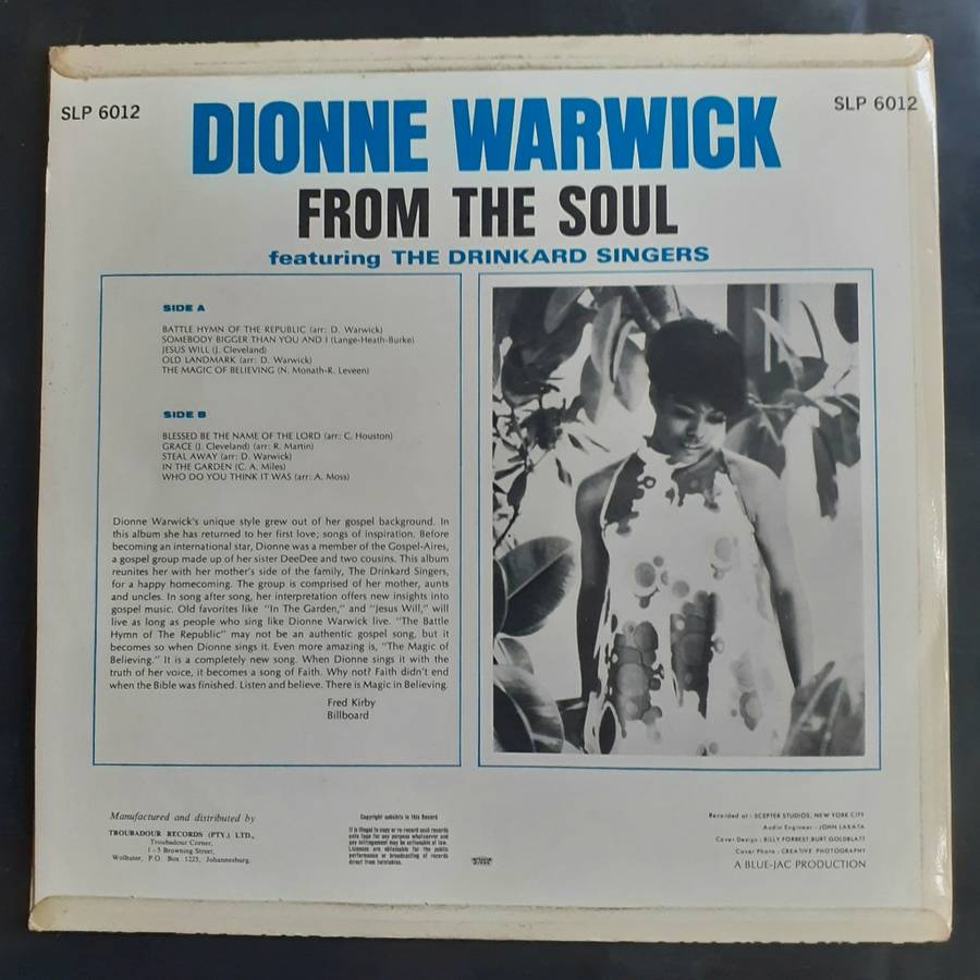 Dionne Warwick - From The Soul LP Vinyl Record