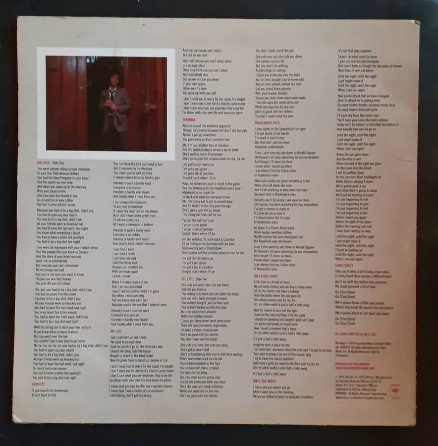 Billy Joel - 52nd Street LP Vinyl Record - USA Pressing