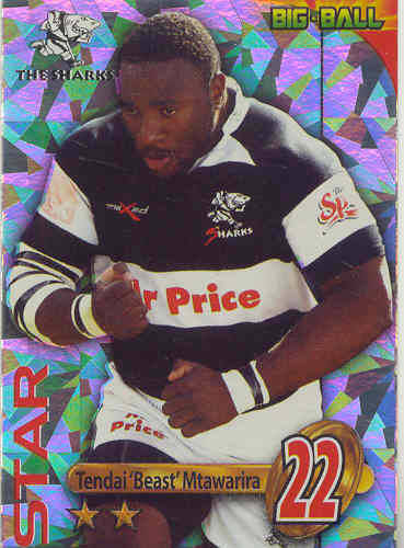 BEAST MTAWARIRA - 2010 BIG BALL RUGBY STAR CARD