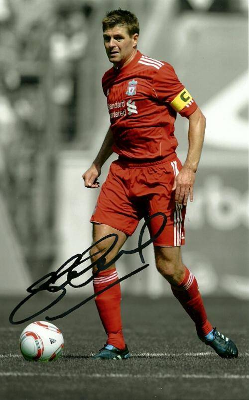 STEVEN GERRARD LIVERPOOL PRE SIGNED PHOTO ( A4 Size )