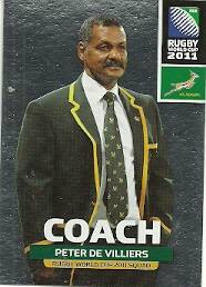 PETER DE VILLIERS - 2011 RUGBY WORLD CUP COLLECTION COACH CARD 057