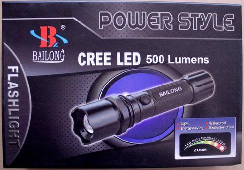CREE Led, 500 Lumens rechargeable flashlight
