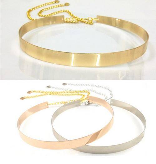 Gold Belt, metal plate belt, women's belt