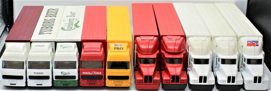 Lledo - 10x Unboxed Volvo & Kenworth Truck & Trailors - Pepsi, Fedex, Parcelforce, Carlsberg etc.