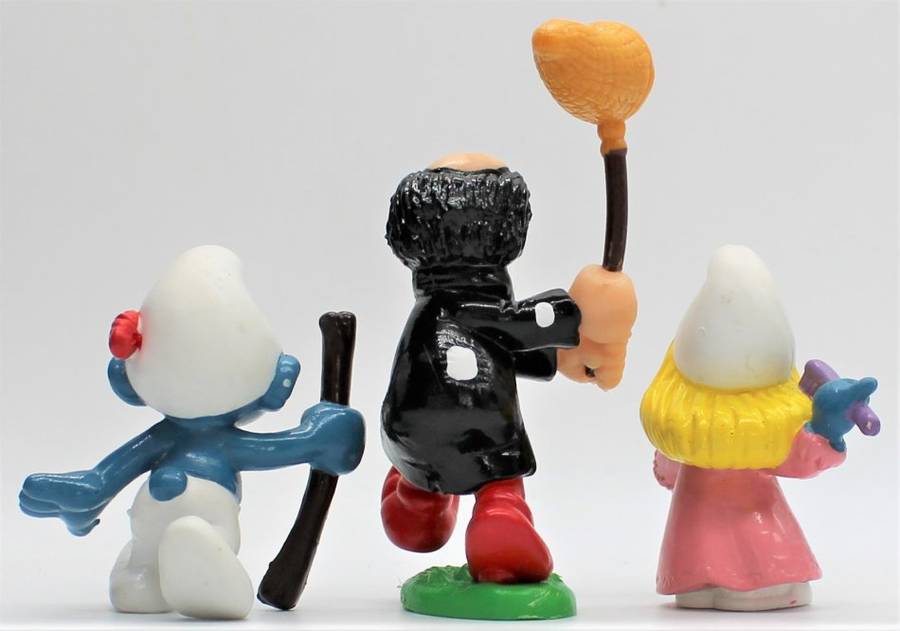 20178, 20181 & 20182 - 1x Tracker Smurf, 1x Gargamel with Net & 1x Vanity Smurfette - Originals