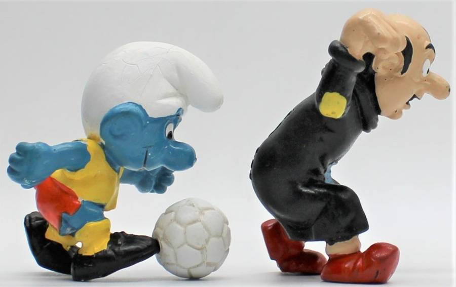 20416 & 20418 - "New" Soccer Smurf & Chasing Gargamel - Hand-Painted Original
