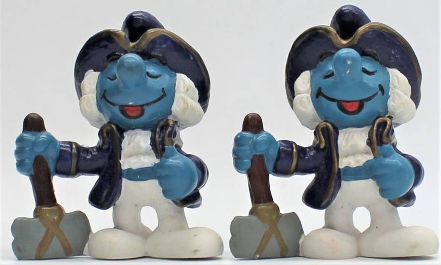 20505 - 2x Different George Washington Smurfs - High Value!!! - Hand-Painted Originals
