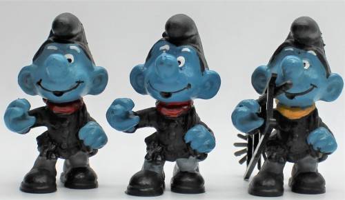 40202 - 3x Cimney Sweep SuperSmurfs - Hand-Painted Originals