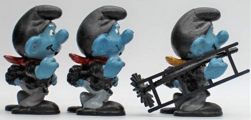 40202 - 3x Cimney Sweep SuperSmurfs - Hand-Painted Originals