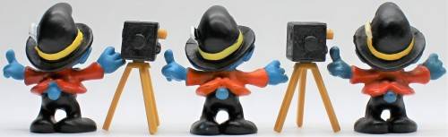 40217 - 3x Different Photographer SuperSmurfs - Unboxed Incomplete - Hand-Painted Originals