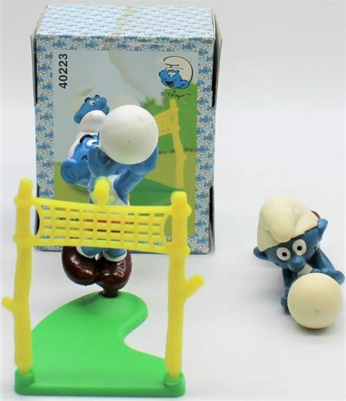 40223 - 2x Volleyball SuperSmurfs - Hand-Painted Originals - One New